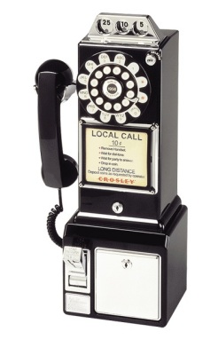 Crosley 1950's Classic Pay Phone  - Model CR56-BK -  Black