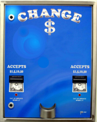AC8004 Front Load Bill Changer / Stainless Steel/High Security/Dual Validators & Hoppers