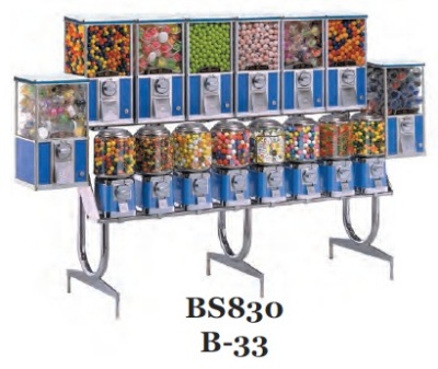 BS 830 / B-33 Island  Rack For Beaver Bulk Vending Machines. Machines Not Included
